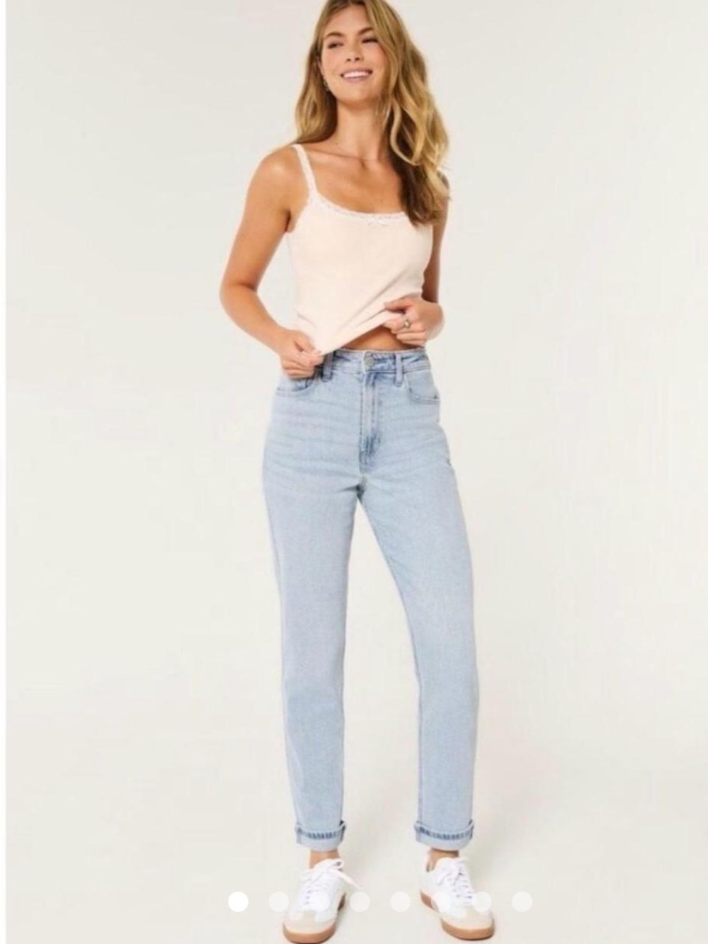 ❗️Hollister Ultra High- Rise Mom Jean Vintage Stretch Light Wash Straight Denim